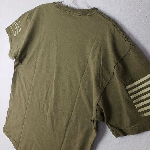 Grunt Style Come and Take It American Flag Patriotic Tee Shirt Green size M - Picture 8 of 8
